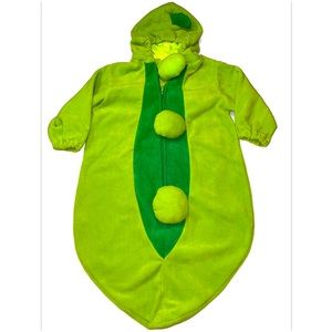 Pea in a Pod green Baby COSTUME Halloween 1 piece Sack Bunting 0-6 Months Zip Up